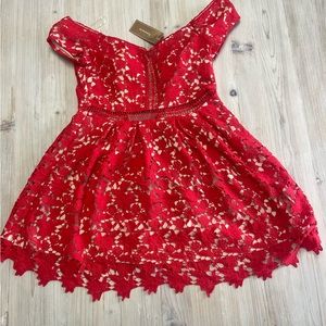 Francesca’s NWT Small Red Lace Mini Dress